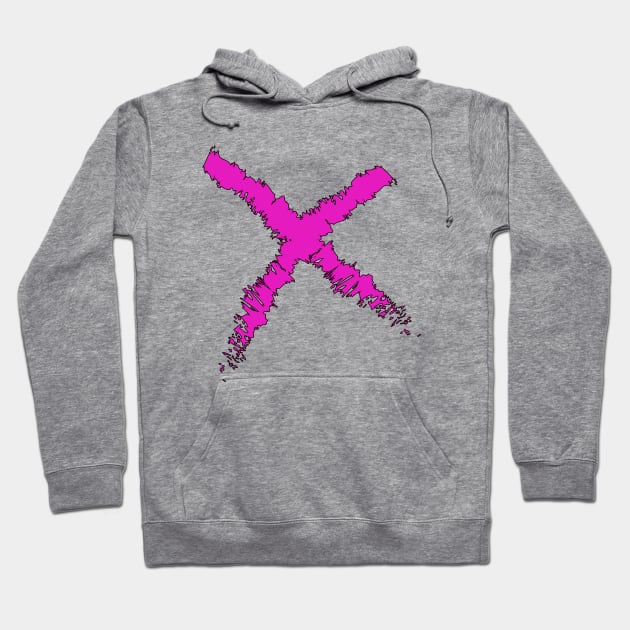 An X painted with pink paint Hoodie by DiegoCarvalho